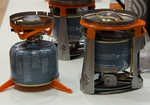 Jet Boil Stove - the Sumo on the left and the new inverted Joule stove on the right, 4 kb